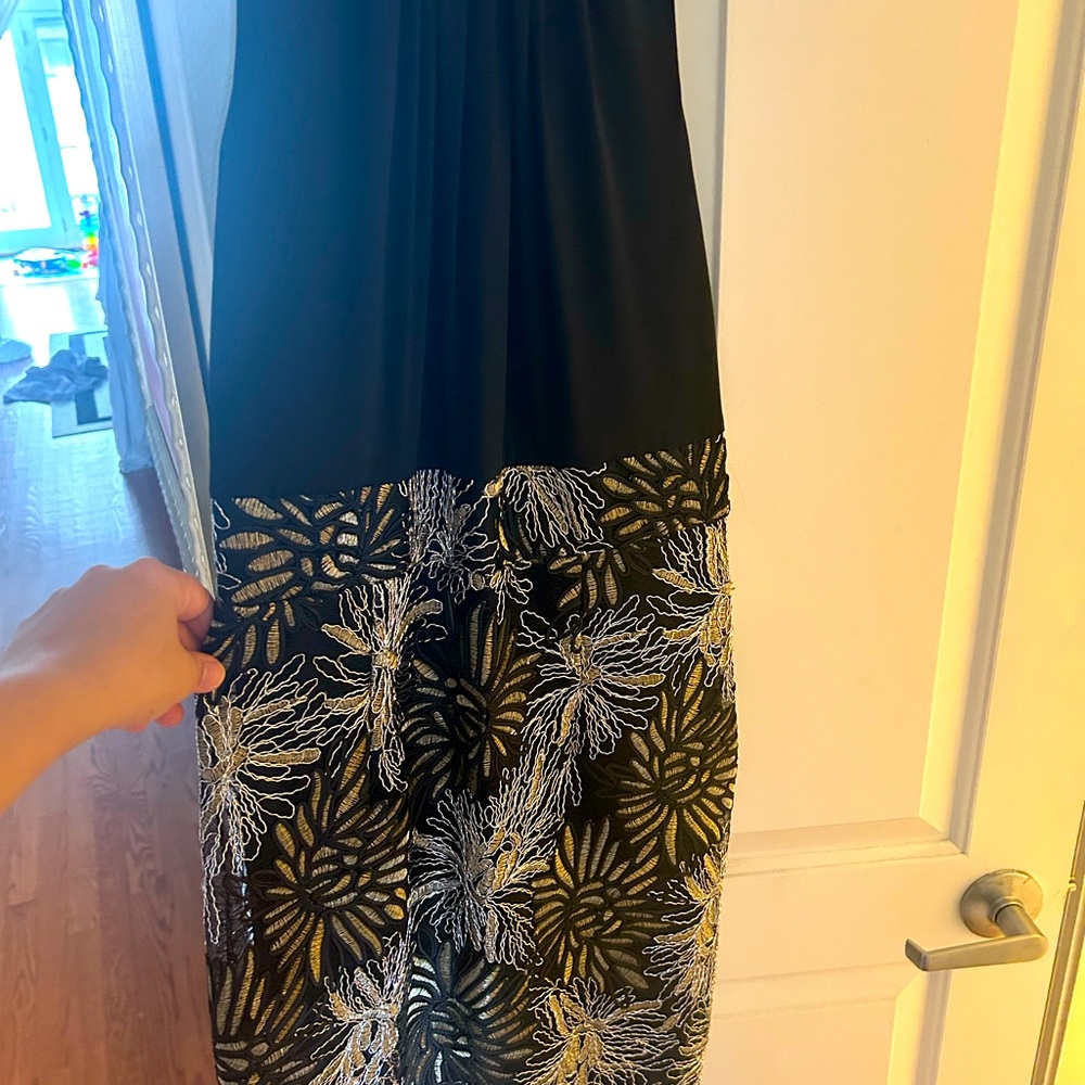 Elegant Black and Gold Floral Dress